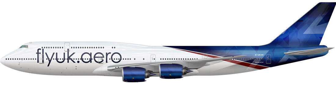 Boeing 747-8i in Fly UK livery